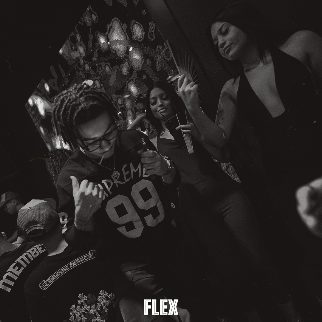 A black and white crowd moment at Flex