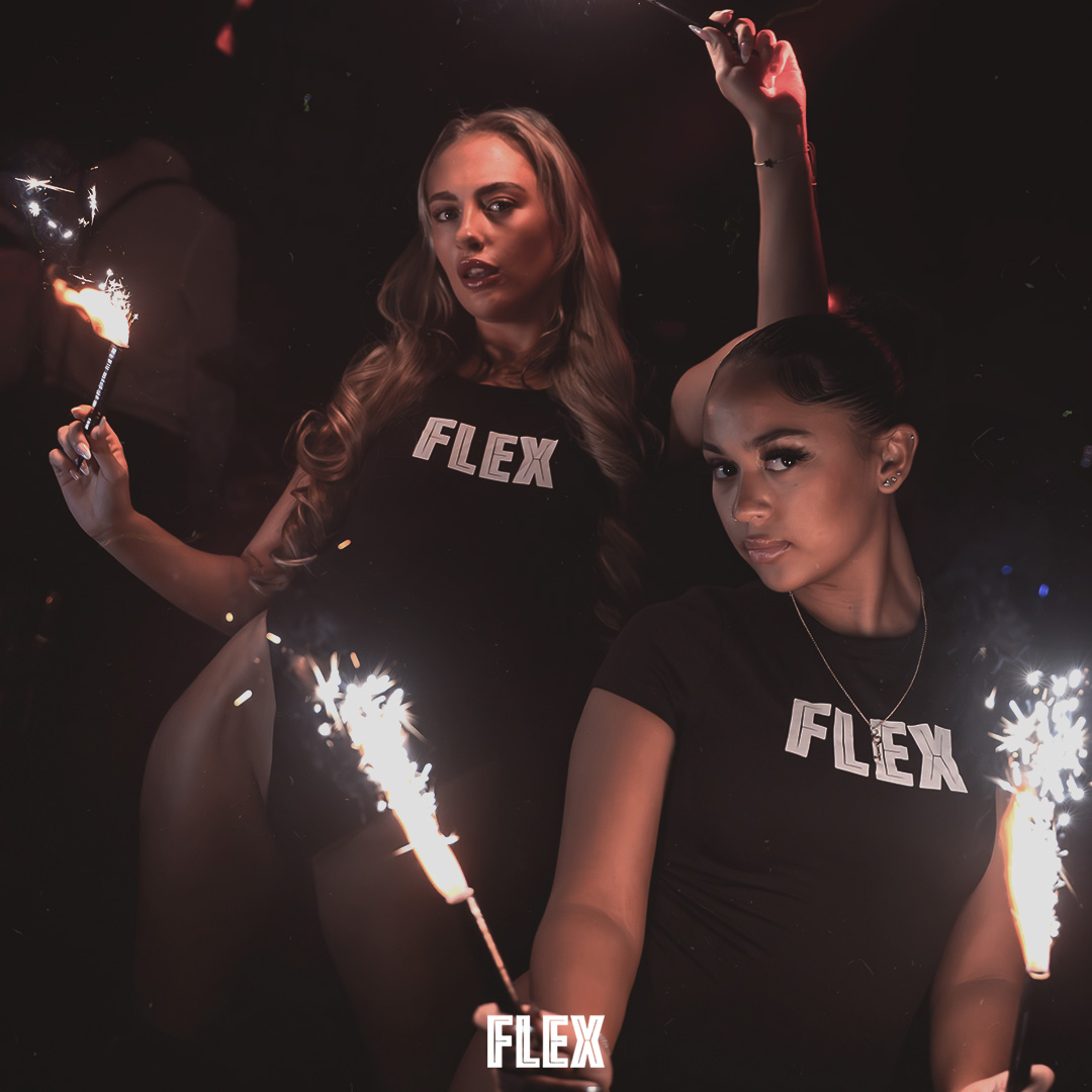 Flex hosts holding sparklers