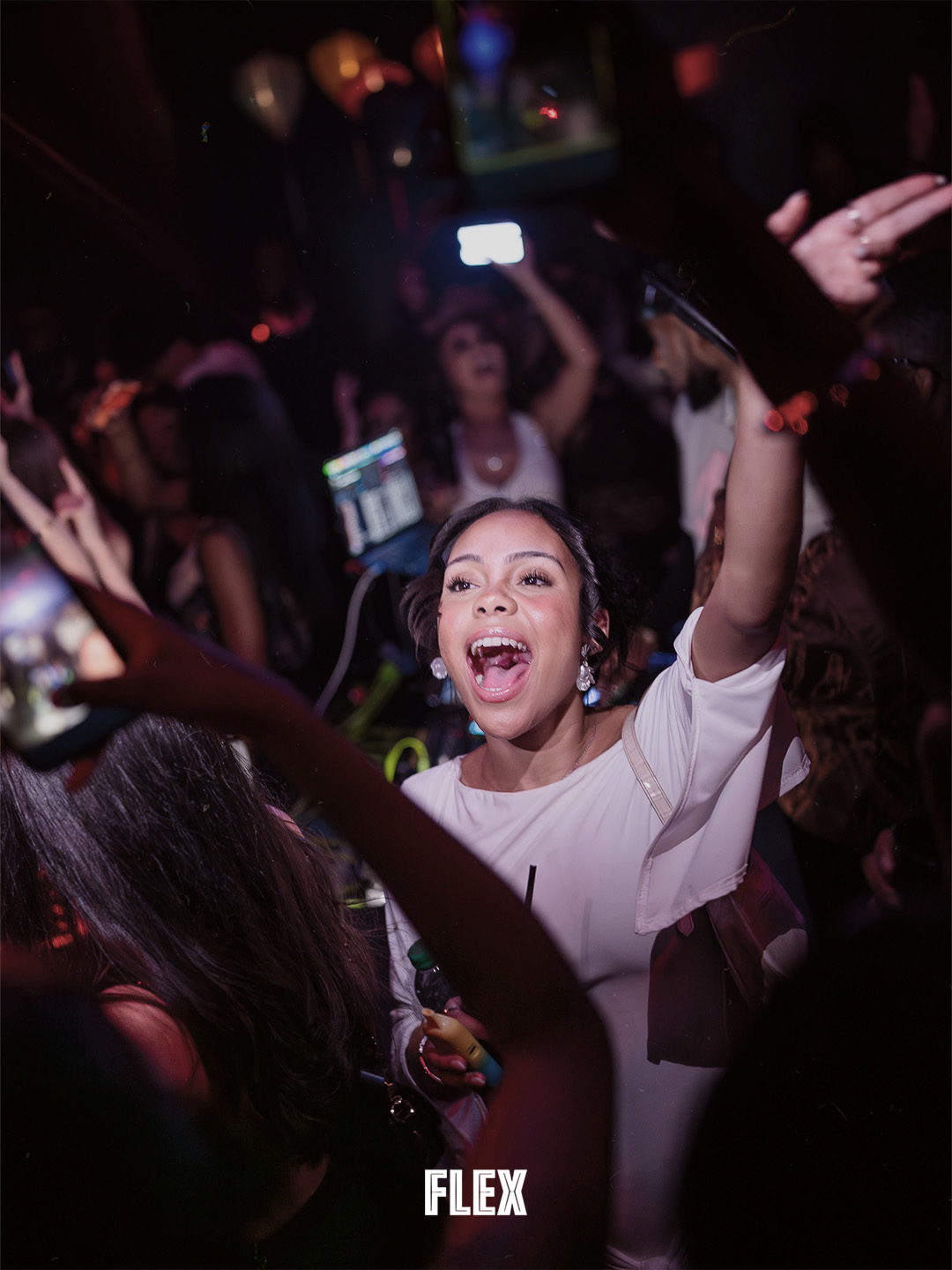 A guest enjoying the energy of a Flex event